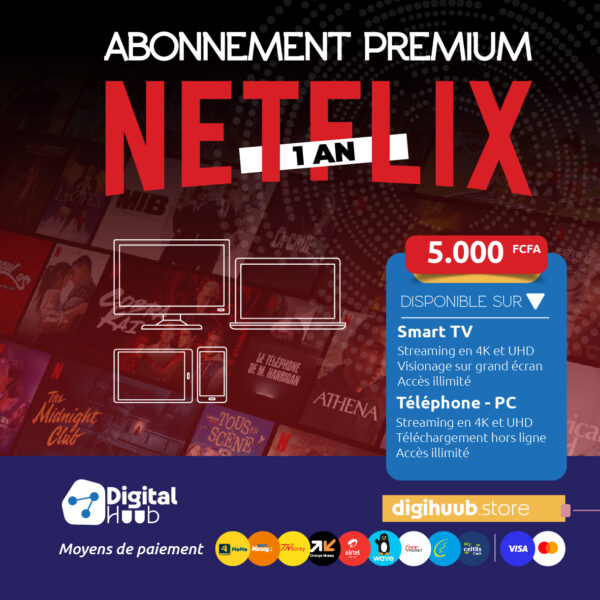 Abonnement Netflix Premium – 1 An